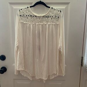 Elegant  Cream Philosophy Lace Women's Top XXL